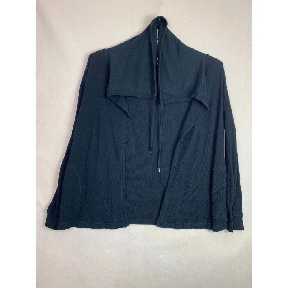 Ralph Lauren Women's Sport Cardigan Black Open Front Long sleaves size ‎ XL